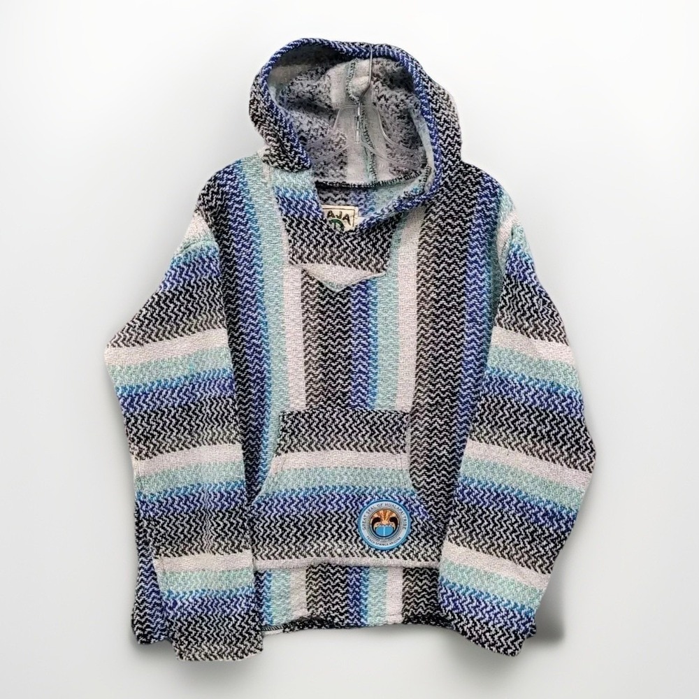 Baja Joe Knitted Sweater Hooded Men's M Hualapai‎ Tribe Hippie Boho Beach Wear